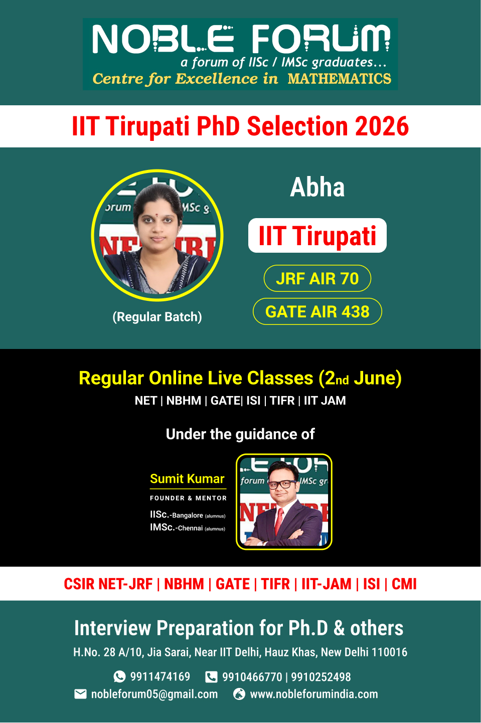 Abha _  IIT Tirupati PhD Selection 2026